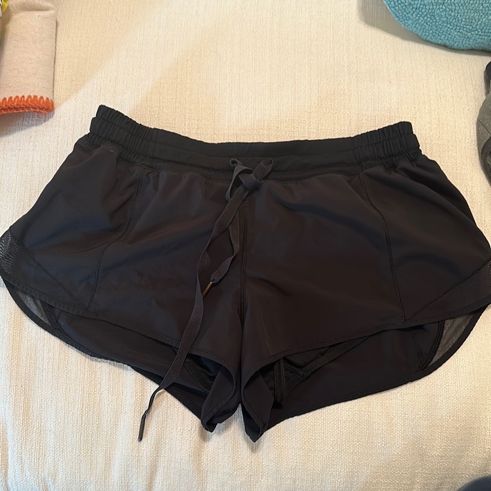 Lululemon Hotty hot shorts with outside drawstring. lined. size 8.